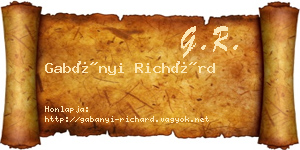 Gabányi Richárd névjegykártya