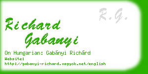 richard gabanyi business card